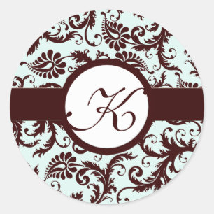 Stickers Mariage Floral Vintage Brown profond