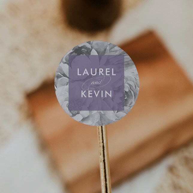 Stickers Mariage Floral vintage | Violet (Créateur téléchargé)