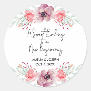 Stickers Mariage Floral Violet Favoriser