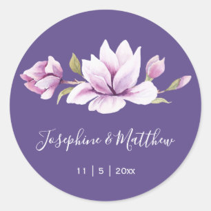 Stickers Mariage Floral Violet Magnolia