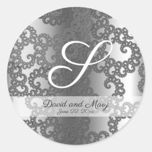 Stickers Mariage Fractal Argent