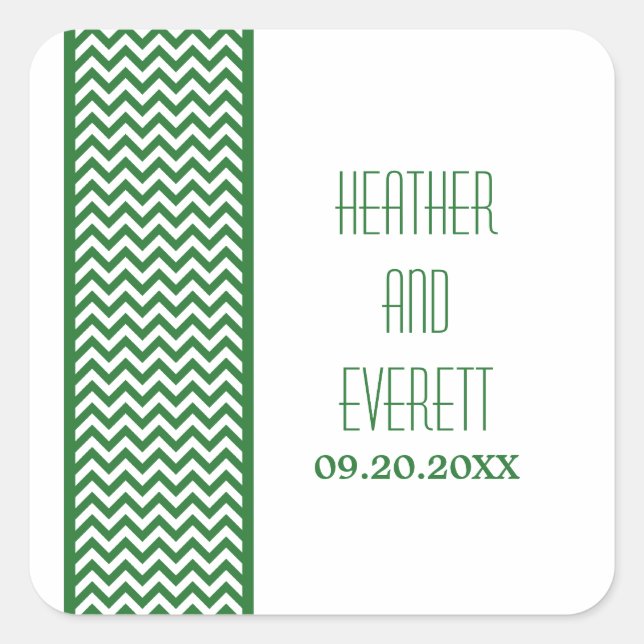 Stickers Mariage Frontal Chevron Vert (Devant)