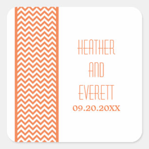 Stickers Mariage Frontal Orange Chevron