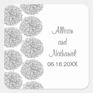 Stickers Mariage frontière Zinnia, Noir