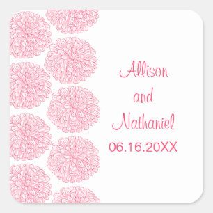 Stickers Mariage Frontière Zinnia, Rose