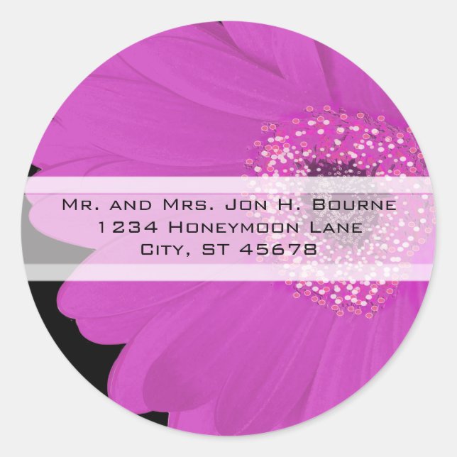 Stickers Mariage Fuchsia Gerber Daisy (Devant)