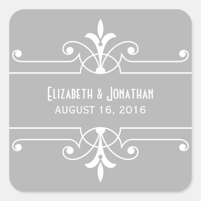 Stickers Mariage Gray Fancy Ornamental (Devant)