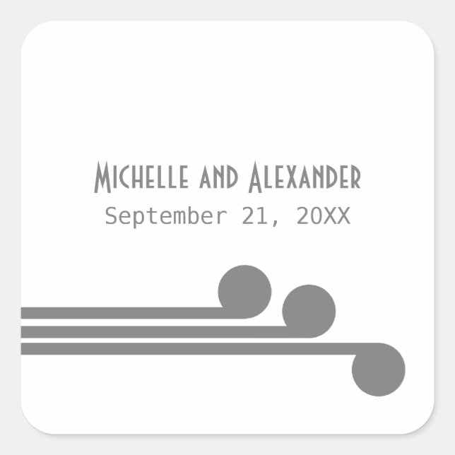 Stickers Mariage Gray Simple Déco Chic (Devant)
