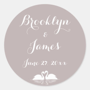 Stickers Mariage Gris Personnalisé Avec Cygne