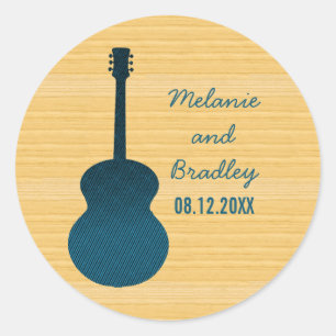 Stickers Mariage Guitare Blue Country