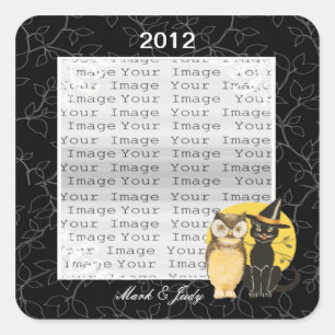 Stickers Mariage Halloween Chat & Chouette