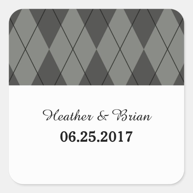 Stickers mariage Jacquard gris (Devant)