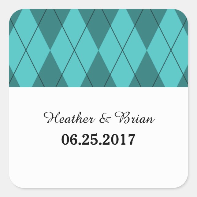 Stickers Mariage Jacquard turquoise (Devant)