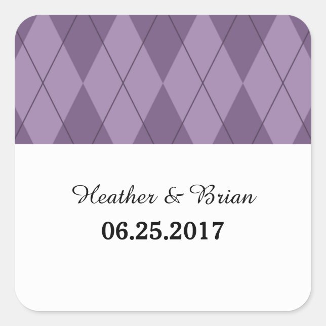 Stickers Mariage Jacquard violet (Devant)