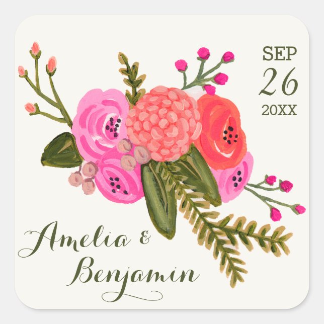 Stickers Mariage Jardin vintage (Devant)