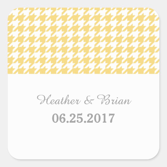 Stickers Mariage Jaune Houndstooth (Devant)