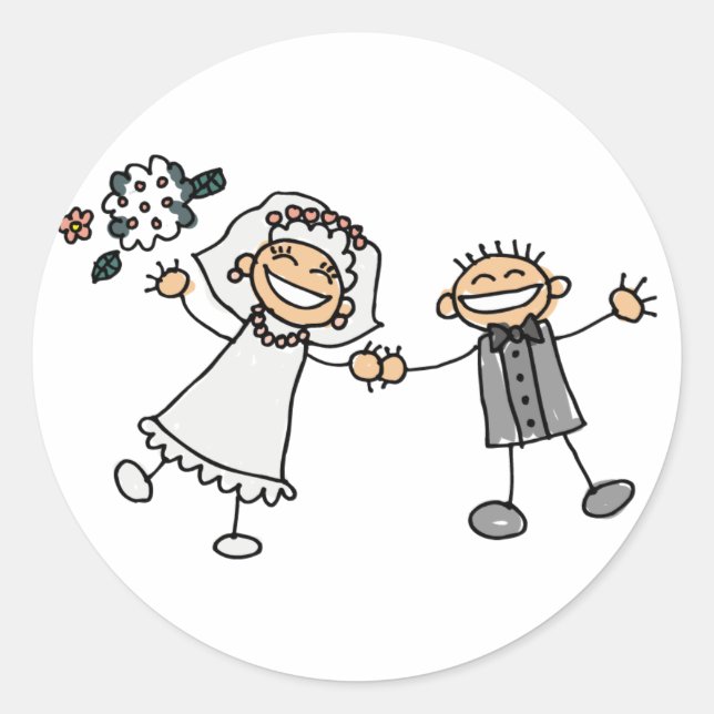 Stickers Mariage Mariée et Salle (Devant)