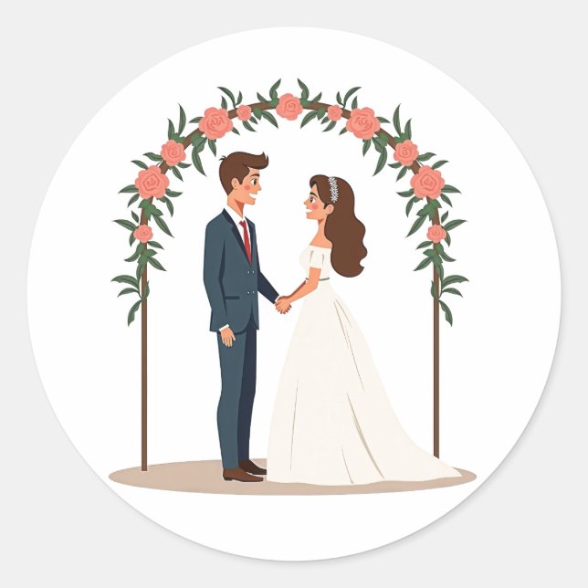 Stickers Mariage Mariée et Salle (Devant)