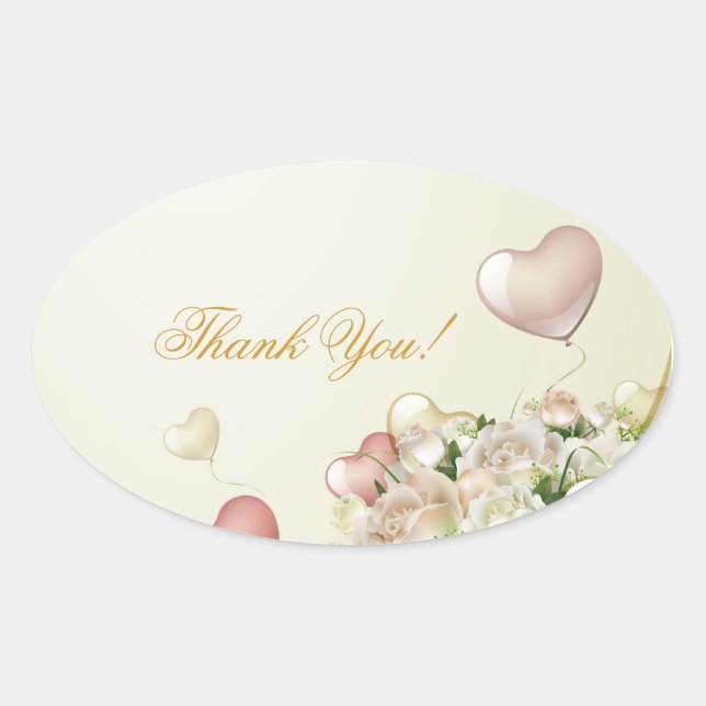 Stickers mariage Merci floral élégant (Devant)