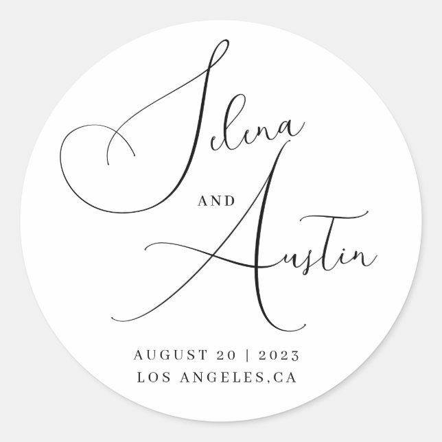 Stickers mariage minimaliste manuscrit (Devant)