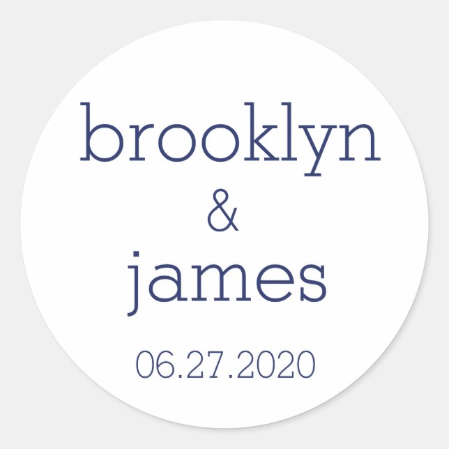 Stickers Mariage Moderne Blanc Et Bleu (Devant)