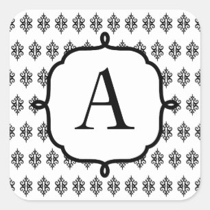 Stickers Mariage Monogram Black Lace