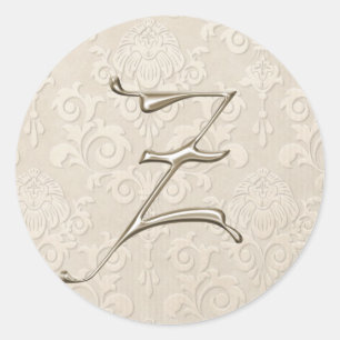 Stickers Mariage Monogramme Argent - lettre Z