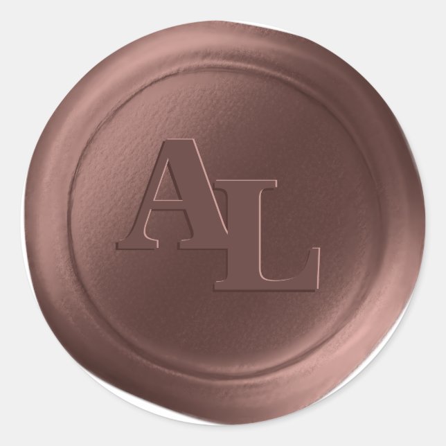 Stickers Mariage Monogramme Brown de cire de sucre (Devant)