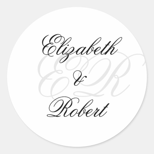 Stickers Mariage Monogramme de luxe minimaliste (Devant)
