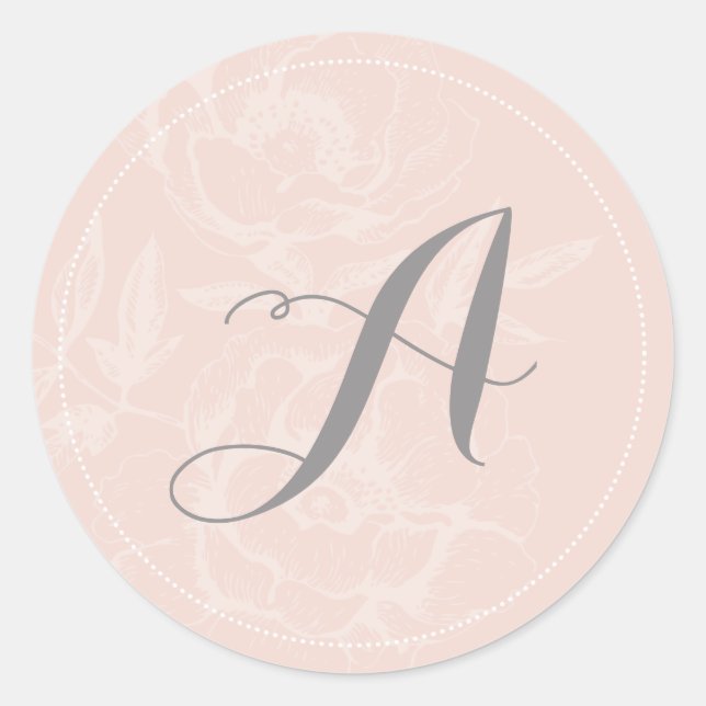 Stickers Mariage Monogramme en bande rose (Devant)