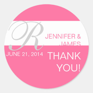 Stickers Mariage Monogramme Merci moderne