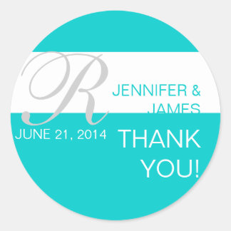 Stickers Mariage Monogramme Merci moderne