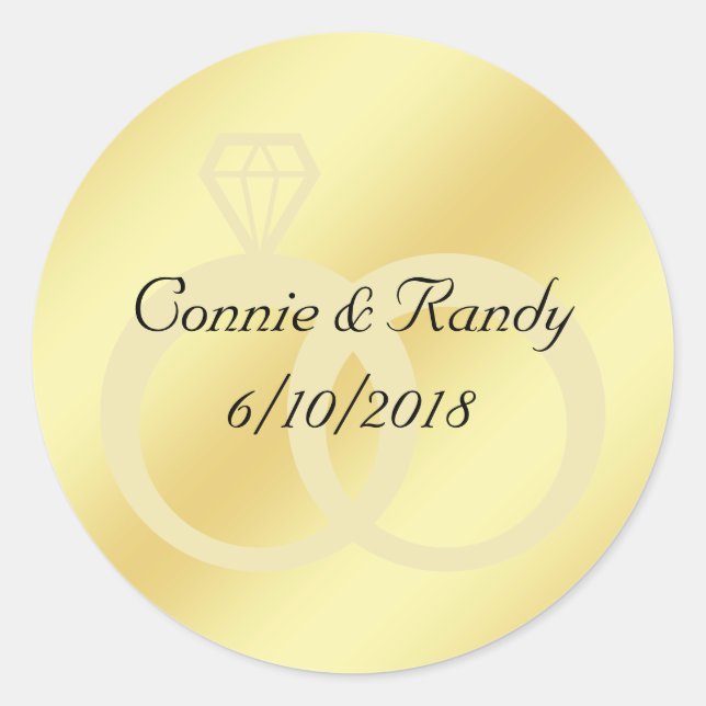 Stickers Mariage Monogramme  or Cercles Mariages (Devant)