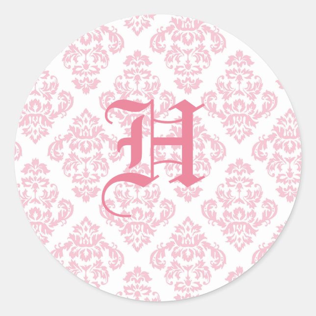 Stickers Mariage Monogramme rose (Devant)