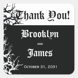 Stickers Mariage Noir Et Blanc Halloween