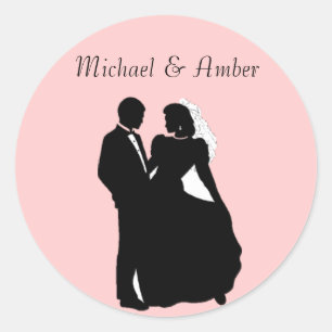 Stickers Mariage noir et blanc Silhoutte