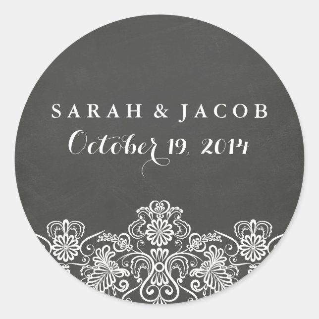 Stickers Mariage noir et dentelle (Devant)