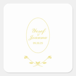 Stickers mariage or et blanc