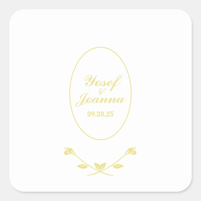 Stickers mariage or et blanc (Devant)