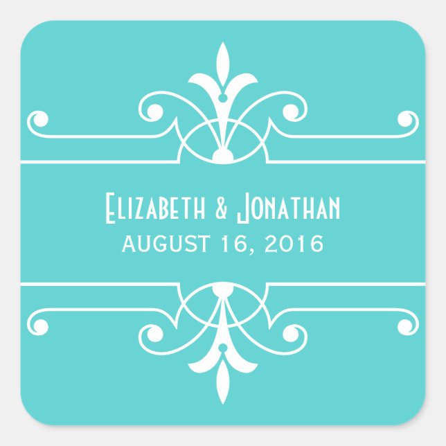 Stickers Mariage Ornementaux Aqua Fancy (Devant)
