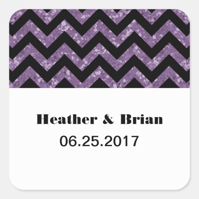 Stickers Mariage Parties scintillant Chevron viole (Devant)