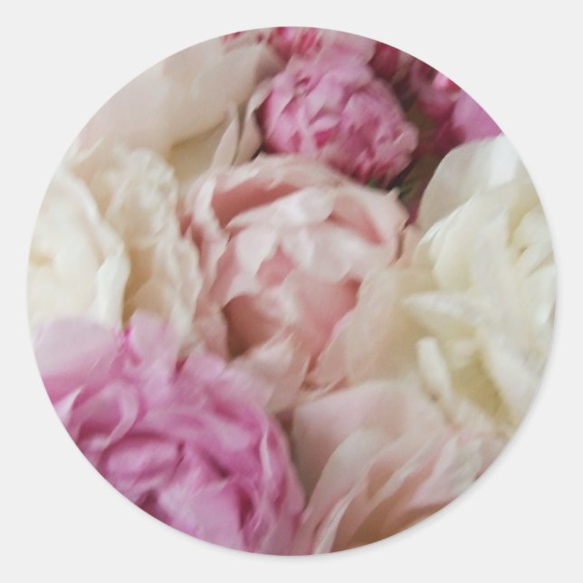 Stickers Mariage Peonies rose et blanc (Devant)