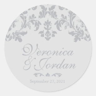 Stickers Mariage Personnalisé Argent Antique