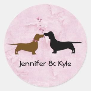Stickers Mariage Personnalisé Dachshunds