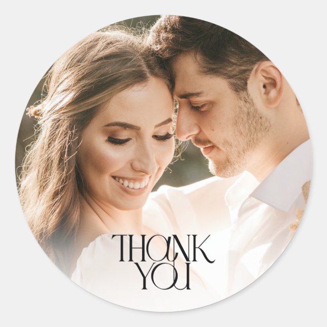 Stickers Mariage photo simple Favoriser Merci  (Devant)