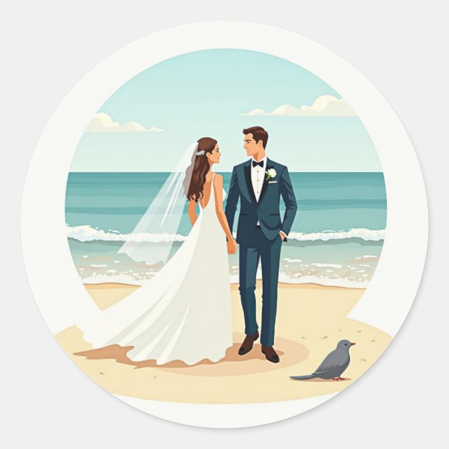 Stickers Mariage Plage (Devant)