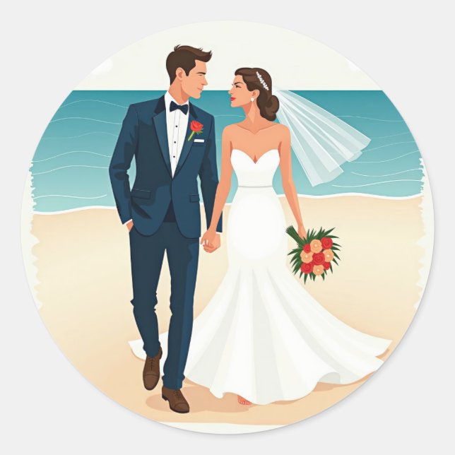 Stickers Mariage Plage (Devant)