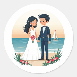 Stickers Mariage Plage
