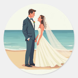 Stickers Mariage Plage