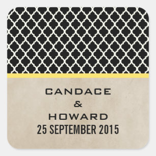 Stickers Mariage Quatrefoil Chic Jaune